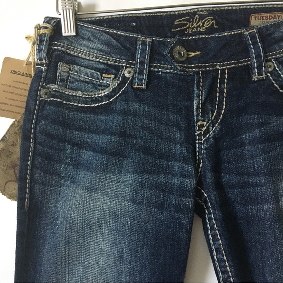 Silver Jeans Tuesday Crop Denim Jeans Size 27 - Picture 5 of 17